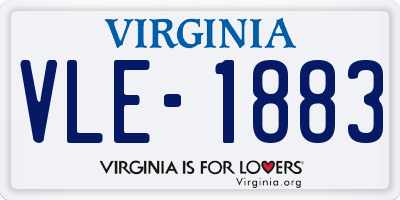 VA license plate VLE1883