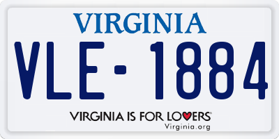 VA license plate VLE1884