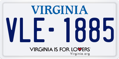 VA license plate VLE1885