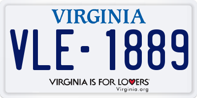 VA license plate VLE1889