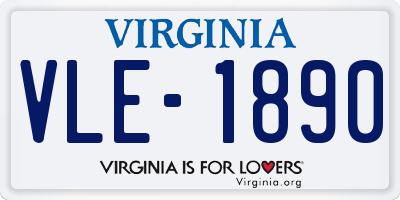 VA license plate VLE1890