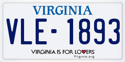 VA license plate VLE1893
