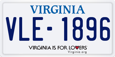 VA license plate VLE1896