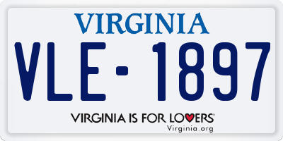 VA license plate VLE1897