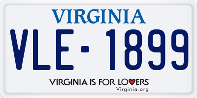 VA license plate VLE1899