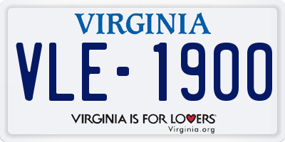 VA license plate VLE1900
