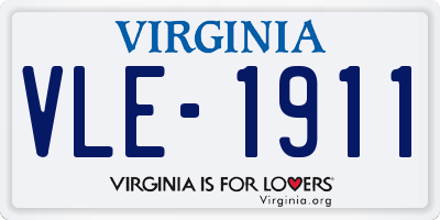 VA license plate VLE1911