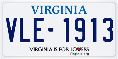 VA license plate VLE1913