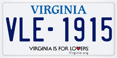 VA license plate VLE1915