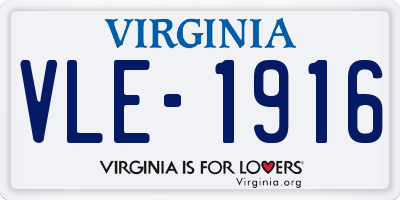 VA license plate VLE1916