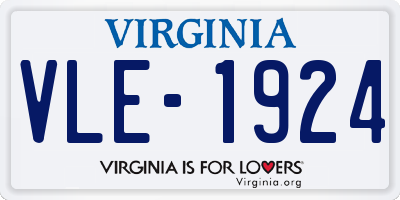 VA license plate VLE1924