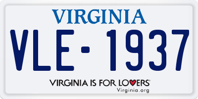 VA license plate VLE1937