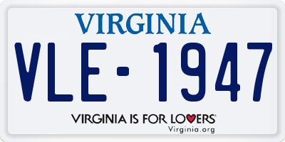 VA license plate VLE1947