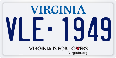 VA license plate VLE1949