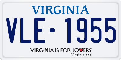 VA license plate VLE1955