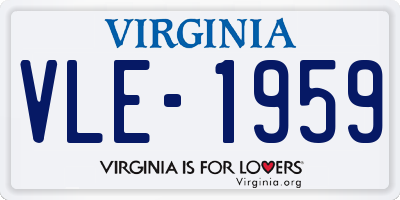 VA license plate VLE1959
