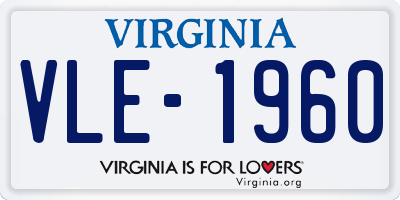 VA license plate VLE1960