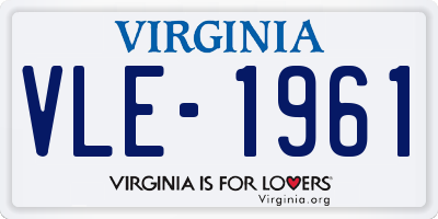 VA license plate VLE1961