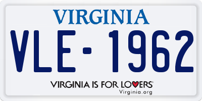 VA license plate VLE1962