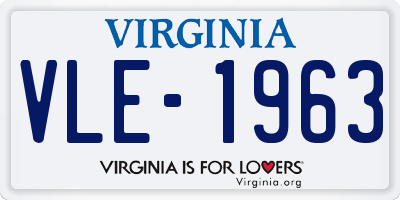 VA license plate VLE1963