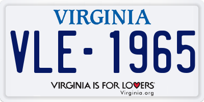 VA license plate VLE1965
