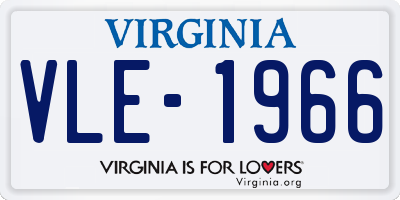 VA license plate VLE1966