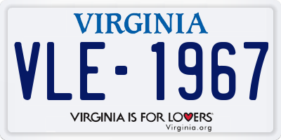 VA license plate VLE1967