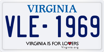 VA license plate VLE1969