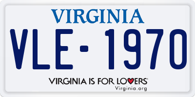 VA license plate VLE1970