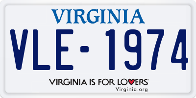 VA license plate VLE1974