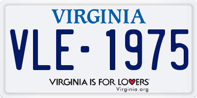 VA license plate VLE1975