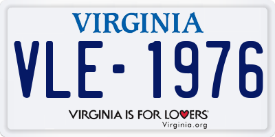 VA license plate VLE1976