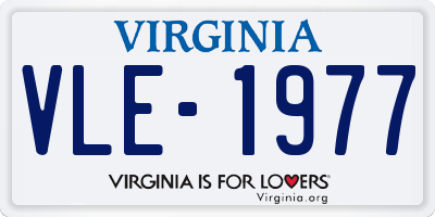 VA license plate VLE1977