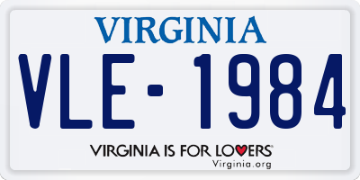 VA license plate VLE1984