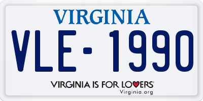 VA license plate VLE1990