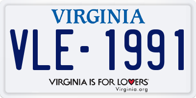 VA license plate VLE1991