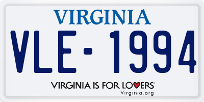 VA license plate VLE1994