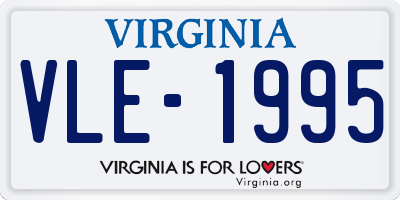 VA license plate VLE1995