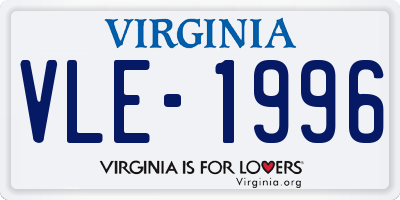 VA license plate VLE1996