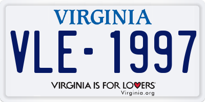 VA license plate VLE1997