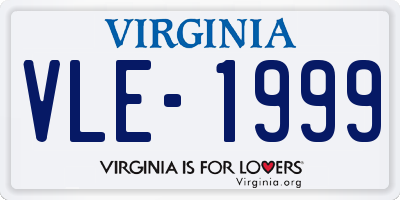 VA license plate VLE1999