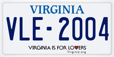 VA license plate VLE2004