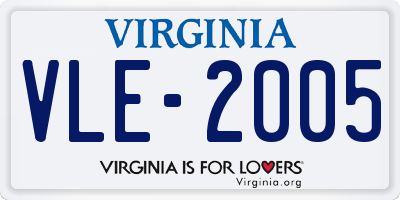 VA license plate VLE2005