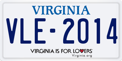 VA license plate VLE2014