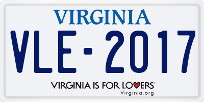 VA license plate VLE2017