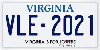 VA license plate VLE2021