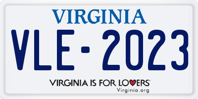 VA license plate VLE2023