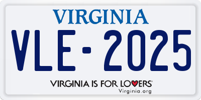 VA license plate VLE2025