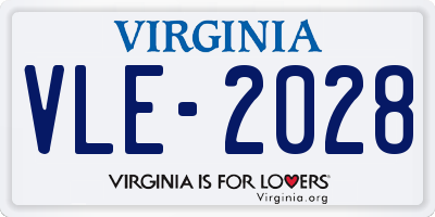 VA license plate VLE2028