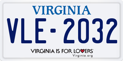 VA license plate VLE2032